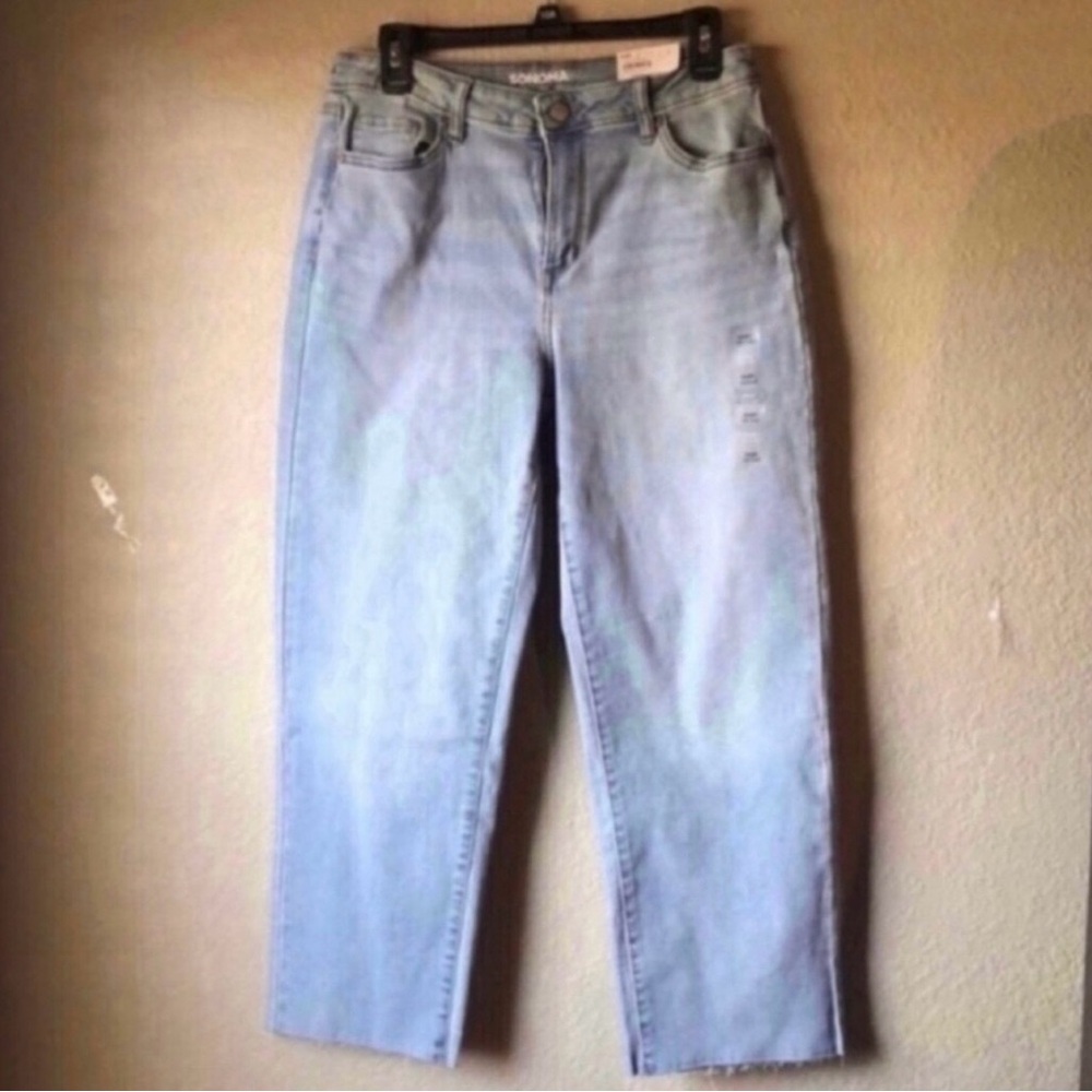 New Sonoma Jeans High Rise Straight Crop Light Wash Denim Blue Jeans Women’s 10